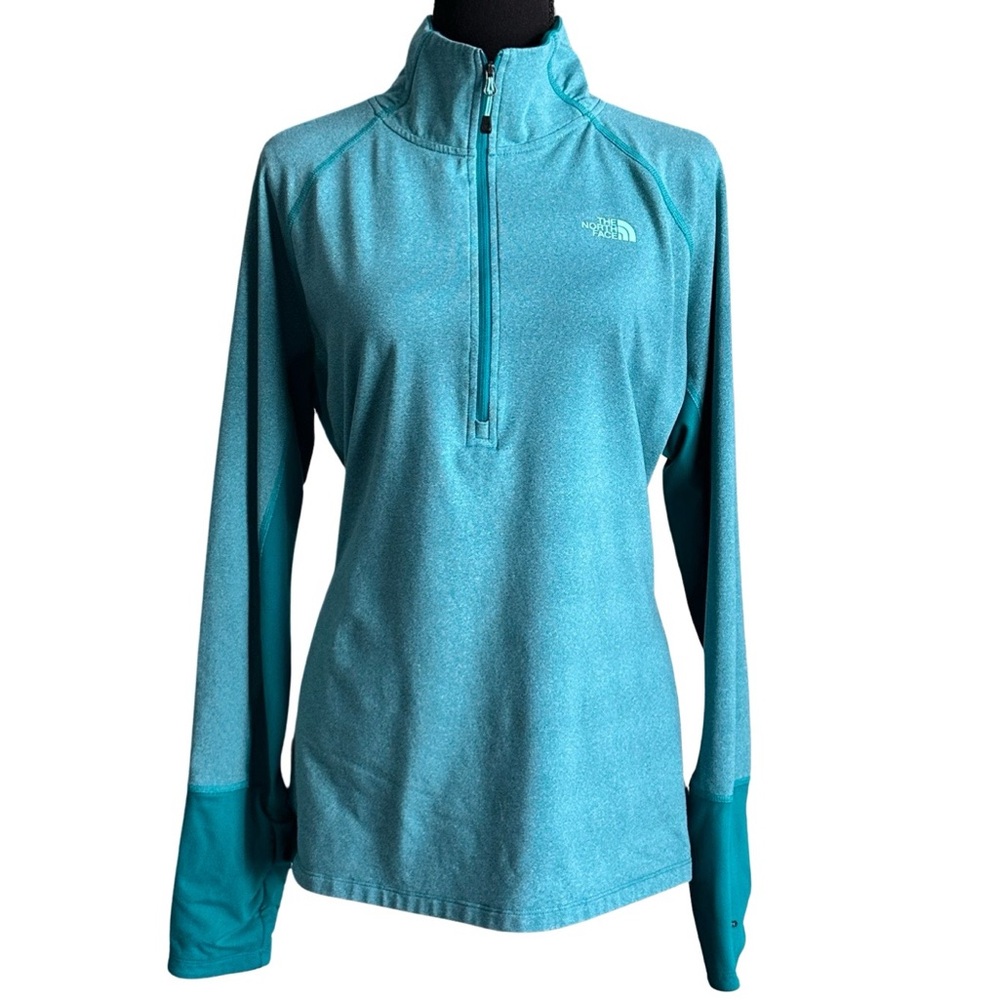 The North Face Women’s Quarter Zip Flash dry teal Jacket Size X-Large